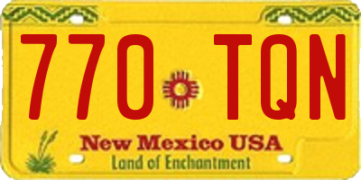 NM license plate 770TQN