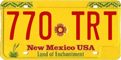 NM license plate 770TRT