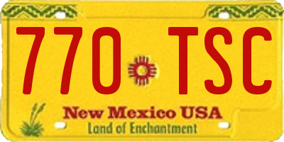 NM license plate 770TSC