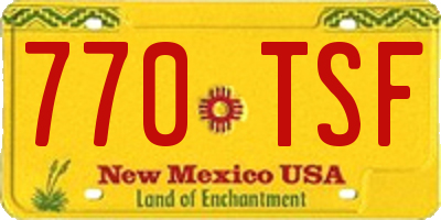 NM license plate 770TSF