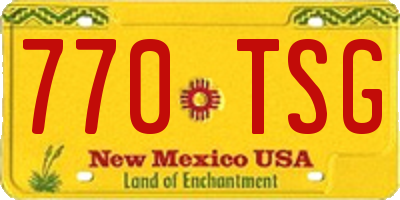 NM license plate 770TSG