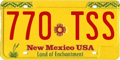 NM license plate 770TSS