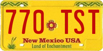 NM license plate 770TST