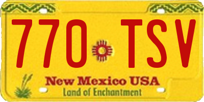 NM license plate 770TSV