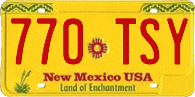 NM license plate 770TSY