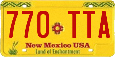 NM license plate 770TTA