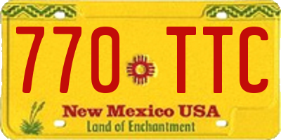NM license plate 770TTC