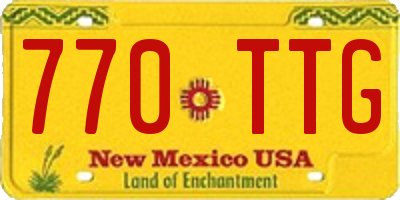 NM license plate 770TTG