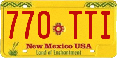 NM license plate 770TTI