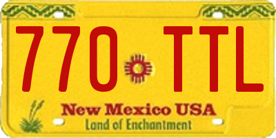 NM license plate 770TTL