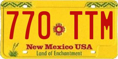 NM license plate 770TTM