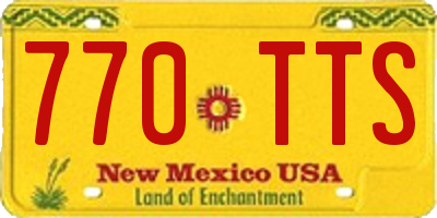 NM license plate 770TTS