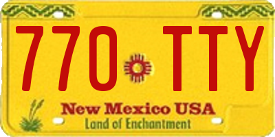 NM license plate 770TTY