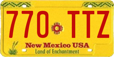 NM license plate 770TTZ