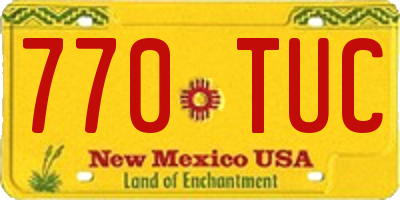 NM license plate 770TUC