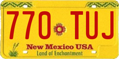 NM license plate 770TUJ