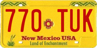 NM license plate 770TUK