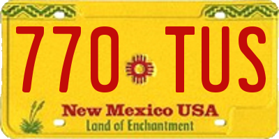 NM license plate 770TUS