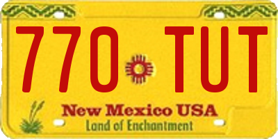 NM license plate 770TUT