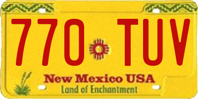 NM license plate 770TUV