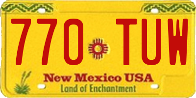 NM license plate 770TUW