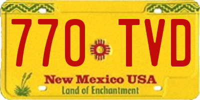 NM license plate 770TVD
