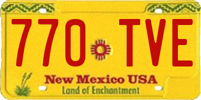NM license plate 770TVE