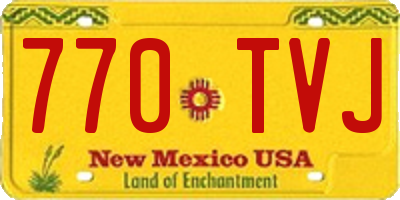 NM license plate 770TVJ