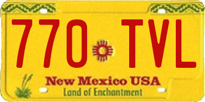 NM license plate 770TVL