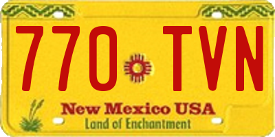 NM license plate 770TVN