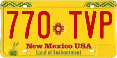 NM license plate 770TVP