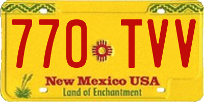 NM license plate 770TVV