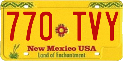 NM license plate 770TVY