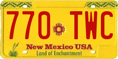 NM license plate 770TWC