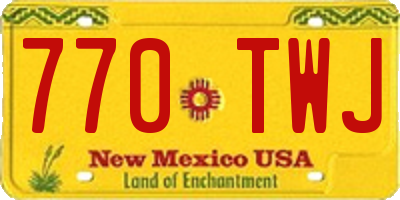 NM license plate 770TWJ