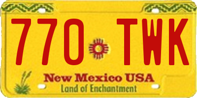 NM license plate 770TWK