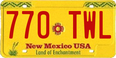 NM license plate 770TWL