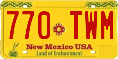 NM license plate 770TWM