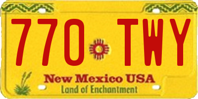 NM license plate 770TWY