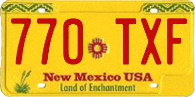 NM license plate 770TXF