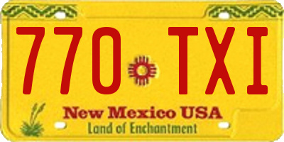 NM license plate 770TXI