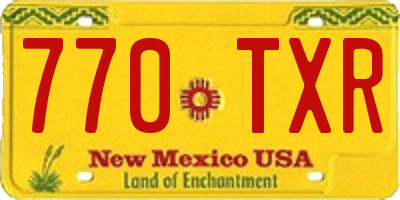 NM license plate 770TXR