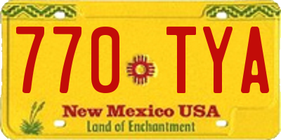NM license plate 770TYA