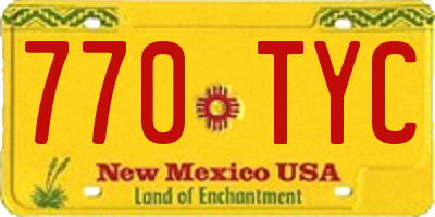 NM license plate 770TYC