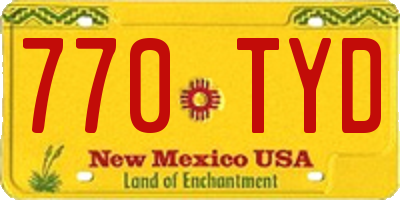 NM license plate 770TYD