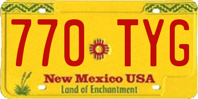 NM license plate 770TYG