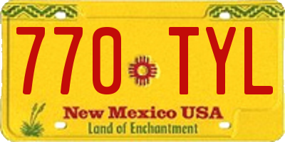 NM license plate 770TYL