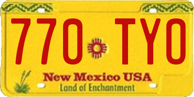 NM license plate 770TYO