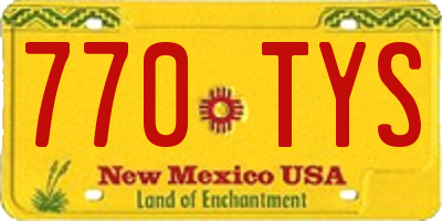 NM license plate 770TYS