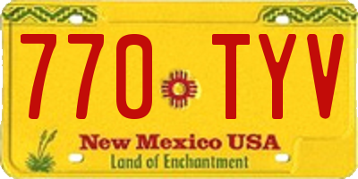 NM license plate 770TYV